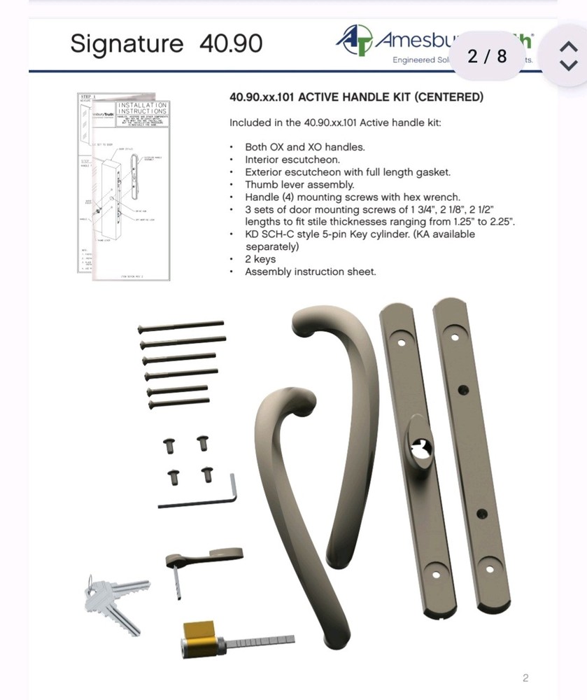 Signature 40.90 Active Handle Set Centered