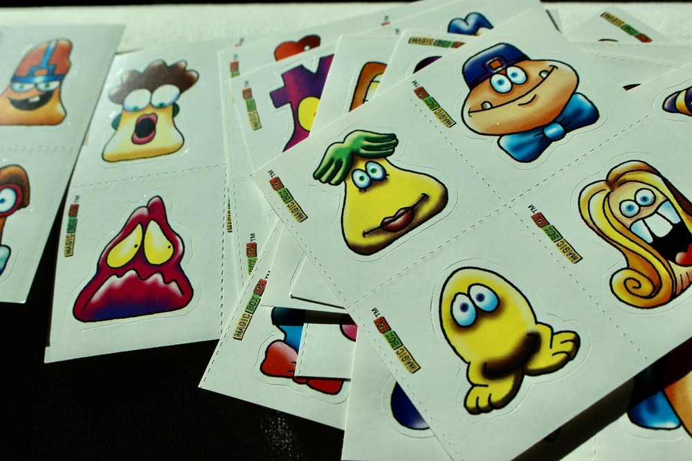 Crazy Bones sticker sheets (10) VINTAGE