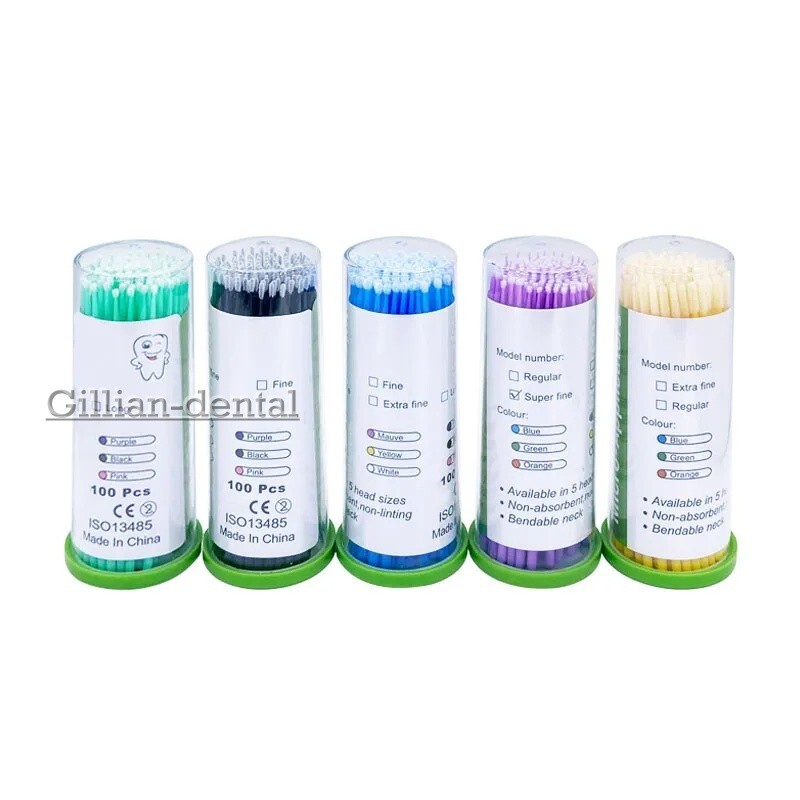 Dental Microbrush Disposable Micro Applicator Brush Bendable Soft Brush Tips