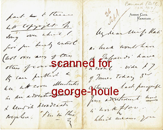 F.C. BURNAND - LETTER - SIGNED  - LIBRETTIST - SULLIVAN'S COX & BOX - PUNCH