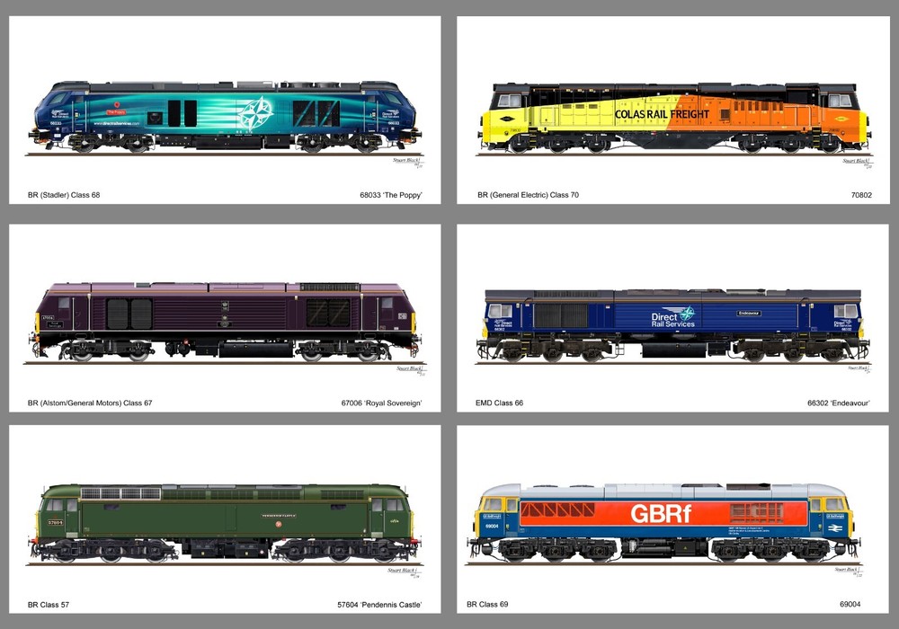 Pack of 6 Modern Image BR Diesel Cards (Set 1)