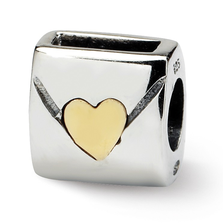 Silver & 14k Reflections Love Note Bead QRS202