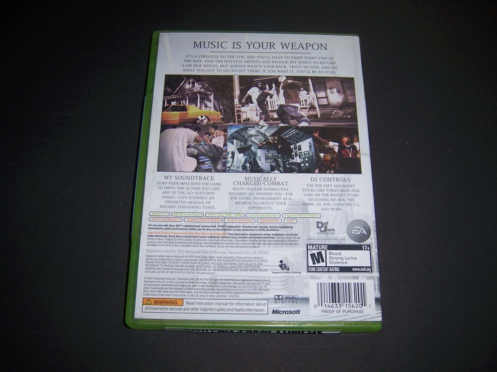 Original Replacement Box Case ONLY for Xbox 360 XB Def Jam Icon