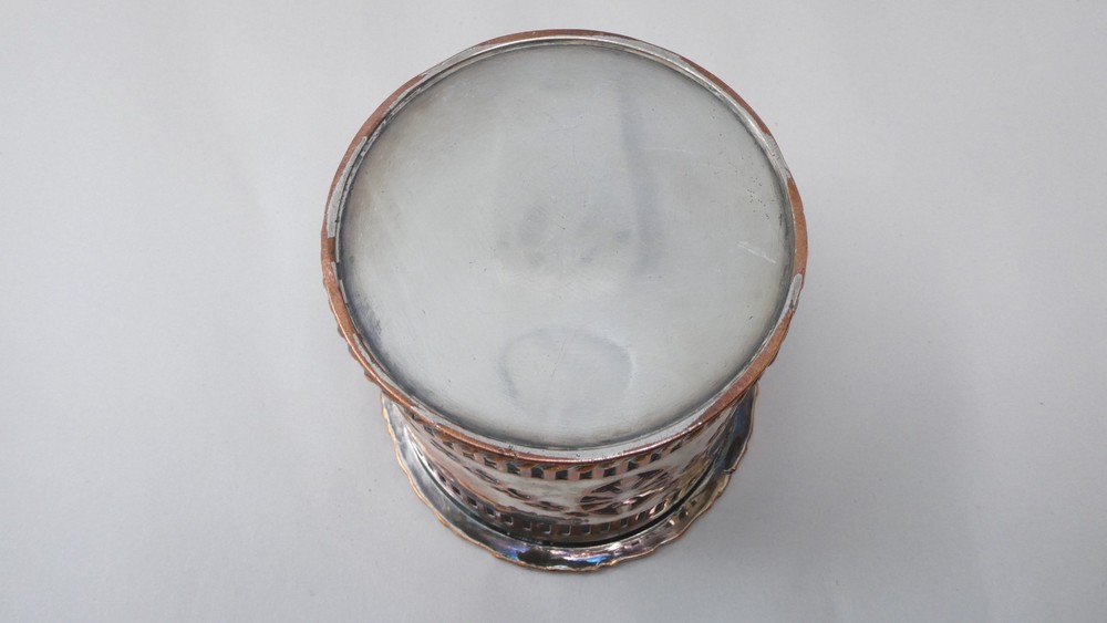 Pierced Bottle Coaster Silver Plated Foliate Scrollwork Openwork Sheffield Plate