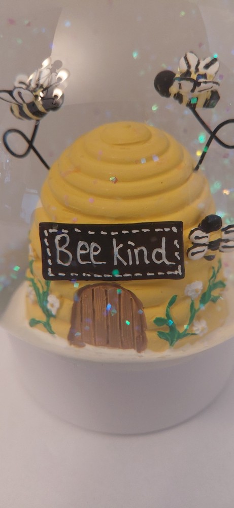 Honeybee Glitter Water Globe  Bee Kind Inspirational