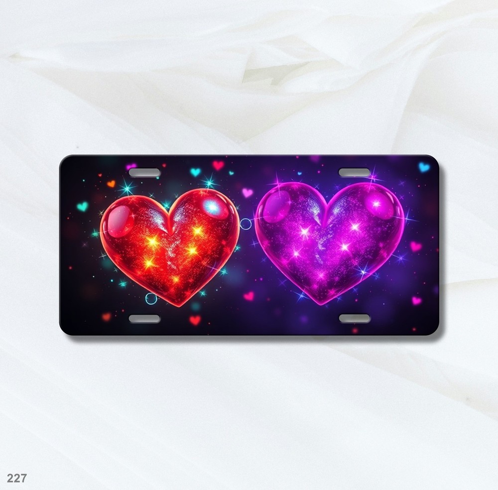 Premium Hearts License Plate Optional Text Decorative Plate Gift Idea