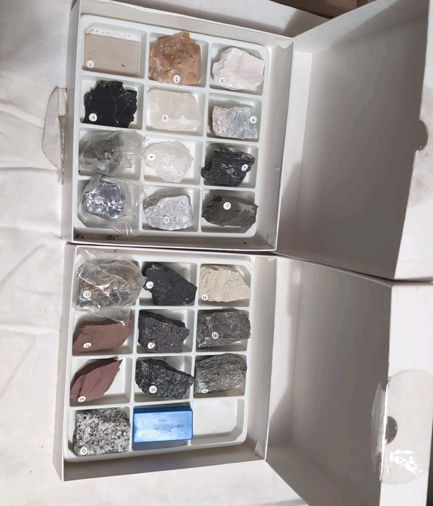 Mineral Identification Kit, Rock Samples Studying Geology &Earth Science Wards