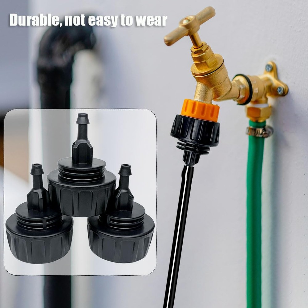 6 Pack Drip Irrigation Hose Connectors, 1/4 Inch inch, Black