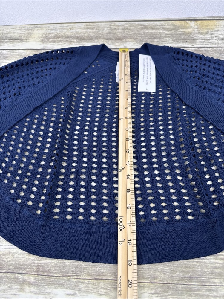 WynneLayers Mesh Shrug Cardigan Plus Size 2X Blue NEW