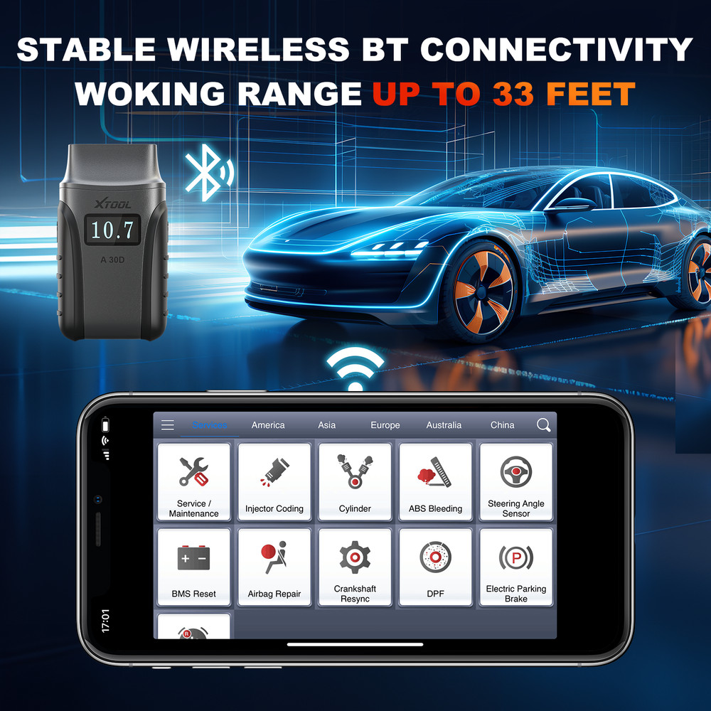 XTOOL A30D V2.0 Wireless OBD2 Scanner Bidirectional Full System Diagnostic Tool