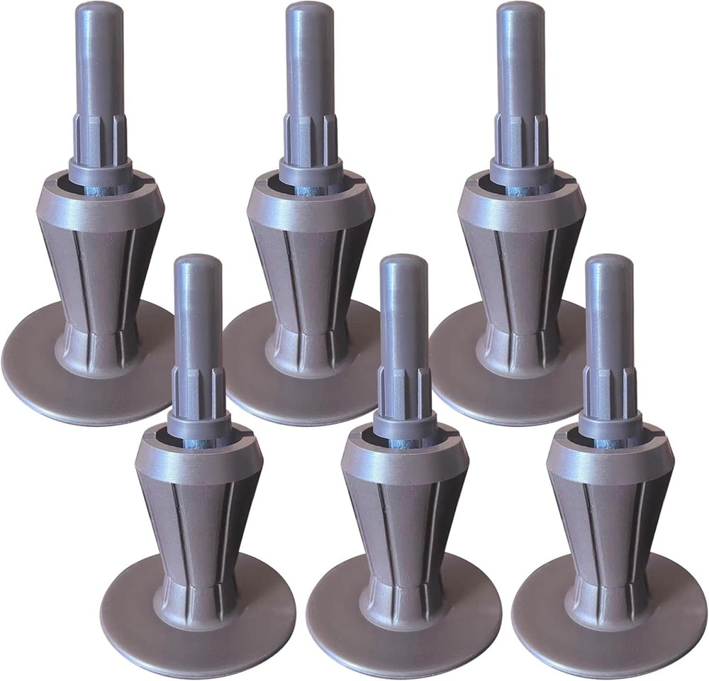 6PCS Metal Stem Bed Frame Feet, Wheel Replacement Stoppers with Socket Inserts