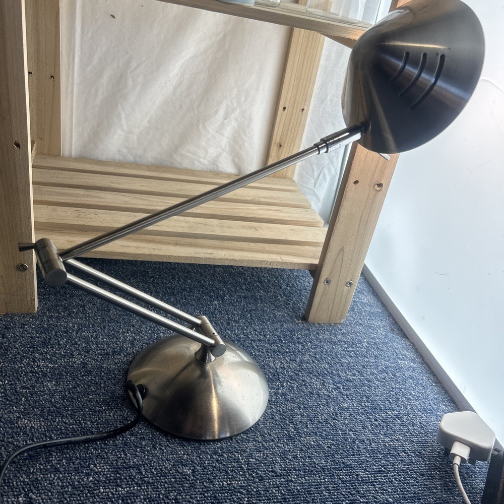 Vintage Argos Brushed Steel Angular Halogen Lamp 3x Pivot Points Work Lamp
