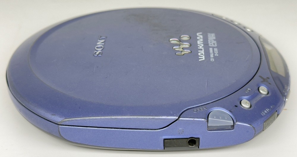 Sony Walkman Portable CD Player D-E220 ESP MAX Blue Pearl Discman UNTESTED READ