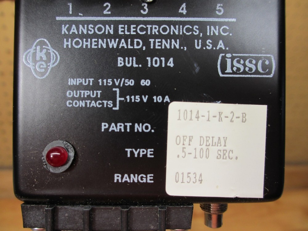 ISSC Kanson 1014-1-K-2-B *NEW* Solid State Timer Off Delay .5-100 Sec B Output