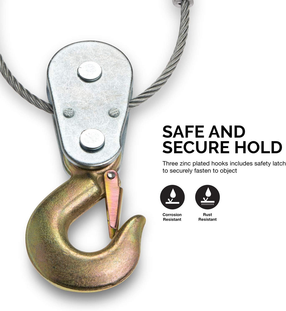 02256A Come along Winch, 5-Ton (10,000 Lbs) Pulling Capacity, 10Ft,