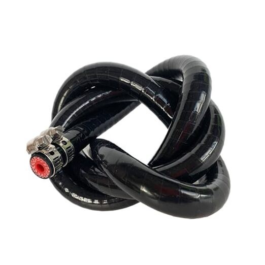 High Temp Reinforced Silicone Heater Tubing Hose 6.5MM (1/4") X 3.28FT Black