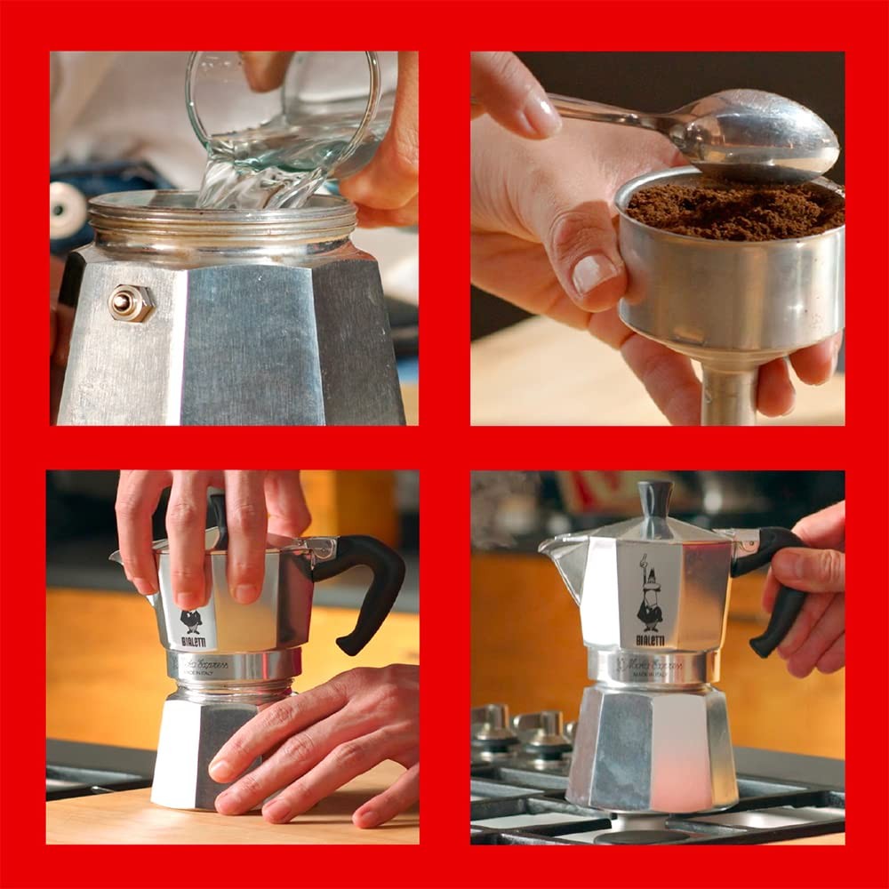 Moka Express Export Espresso Maker,90 ml, Silver