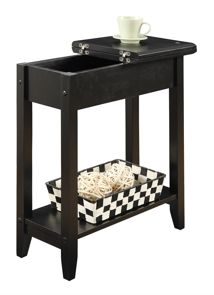 Pemberly Row Flip Top End Table - Black