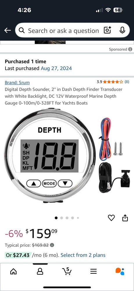 Depth meter ,   never used.