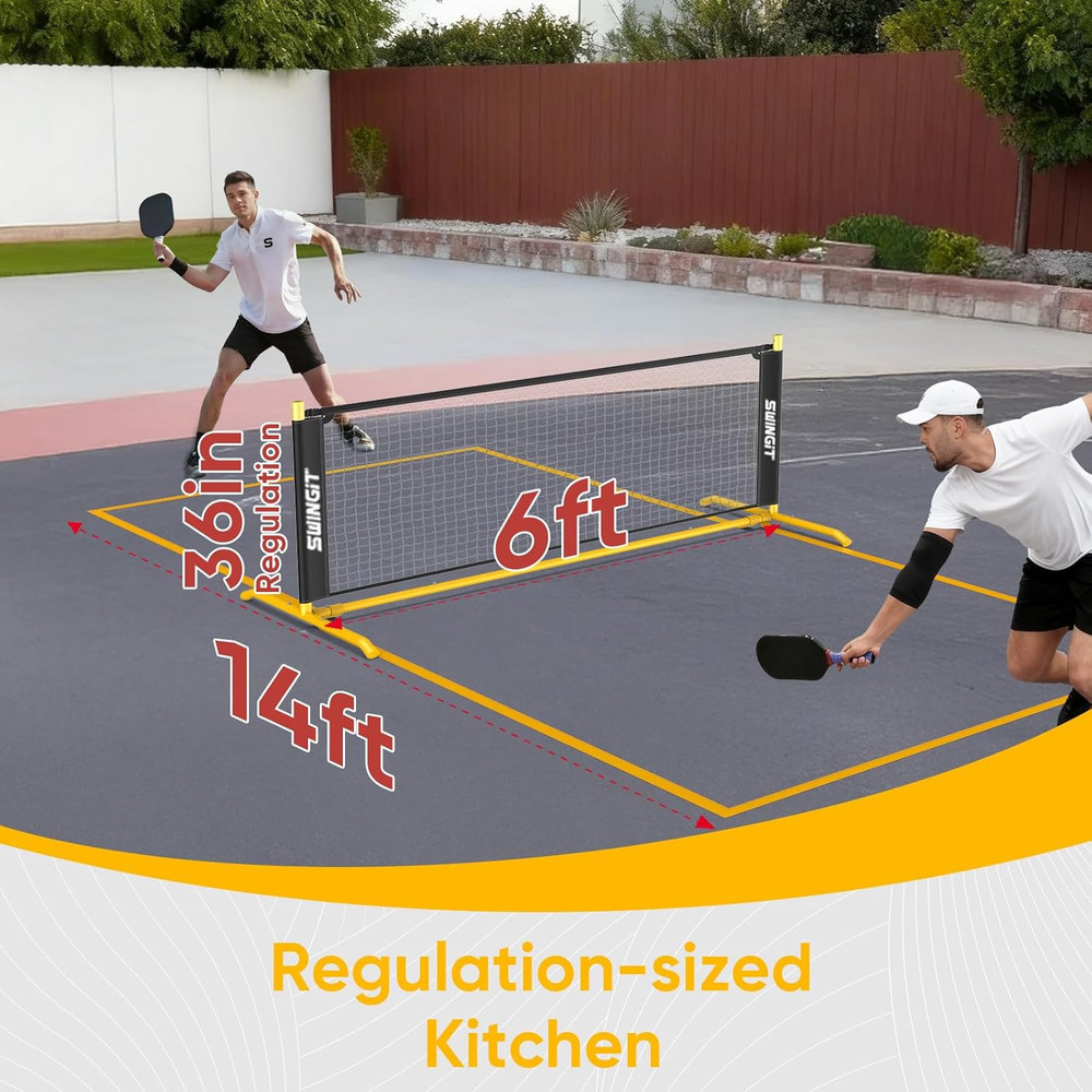 Portable Pickleball Rebounder Net with Lines System for Solo Training
