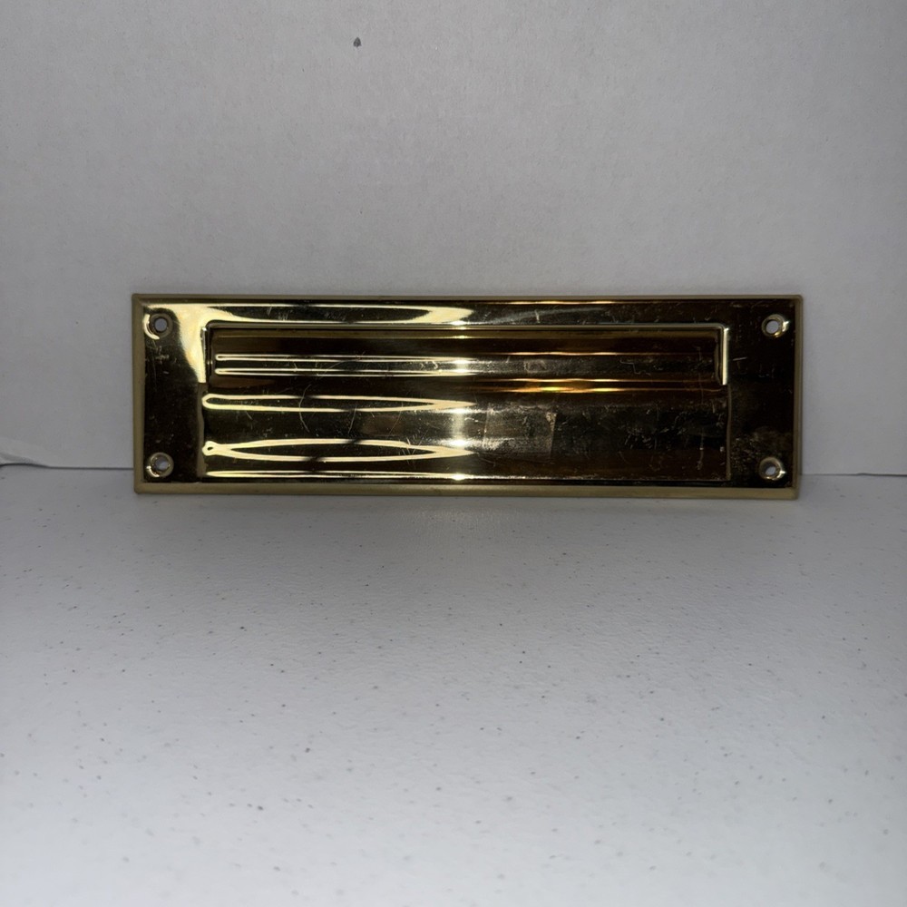 Solid Brass Mail Slot, with Solid Brass Interior Back Plate, 10" x 3", Polished