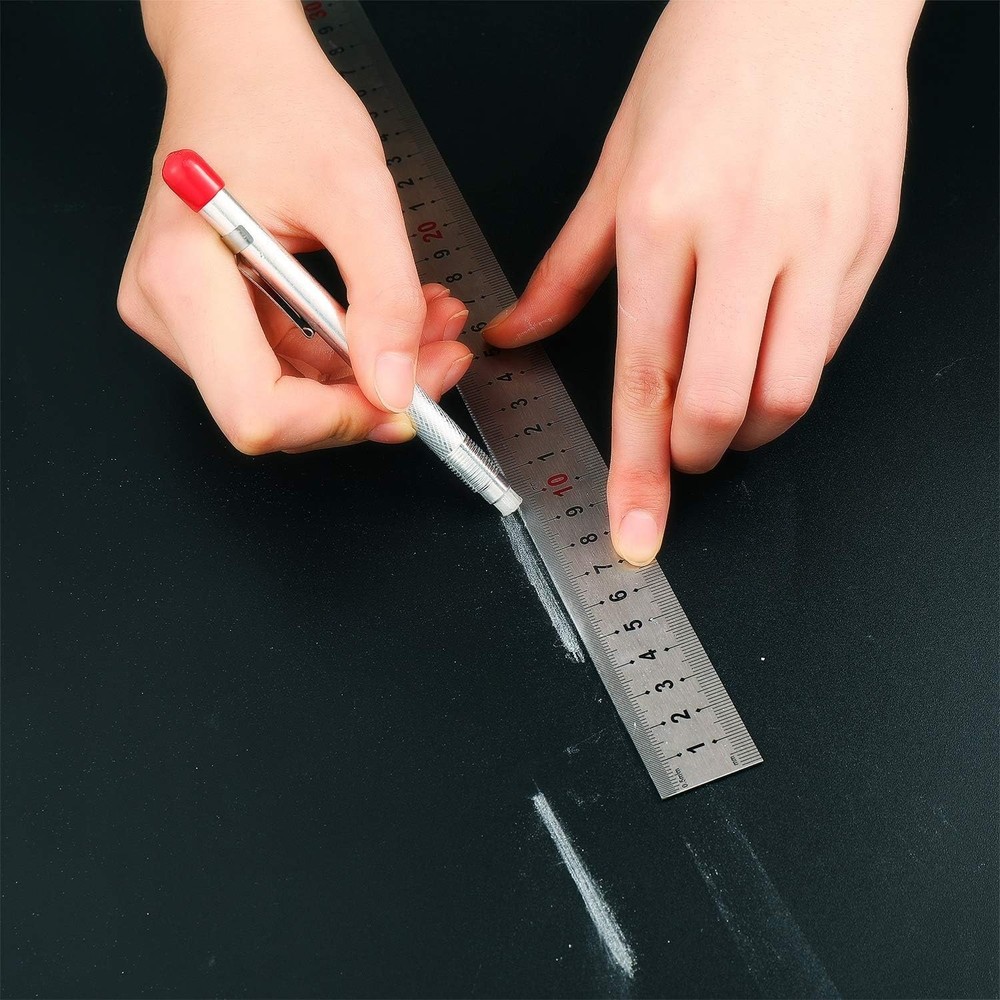 Convenient Soapstone Marking Kit: 2 Holders & 12 Refill Chalks for Durable Usage