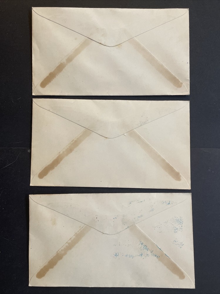 1932 Daniel Webster Three FDCs (Sc# 725) Exeter, Franklin and Hanover