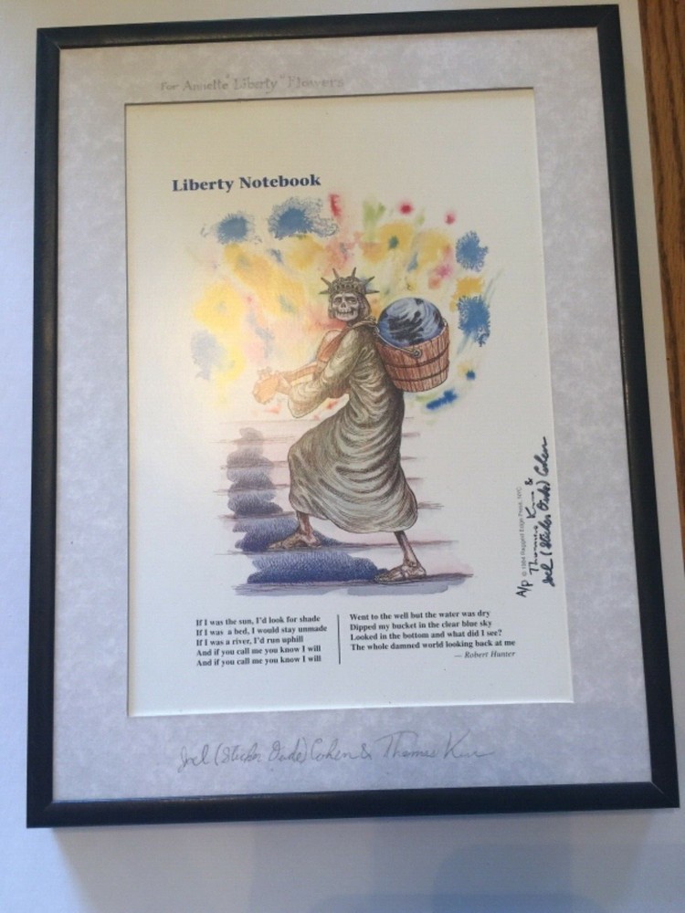 Grateful Dead signed Liberty Notebook framed
