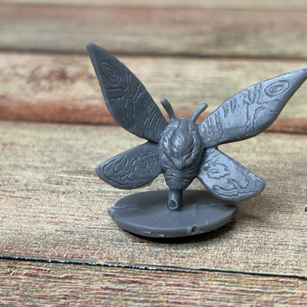 Mini Godzilla & Mini Mothra Plastic 2” Figures D&D Gojira Dark Gray