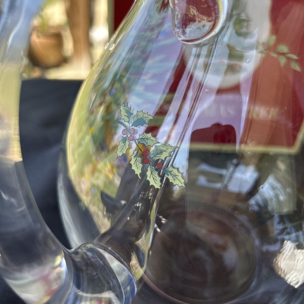 Spode Christmas Tree Glass Pitcher with Handle, 96oz., NEW!