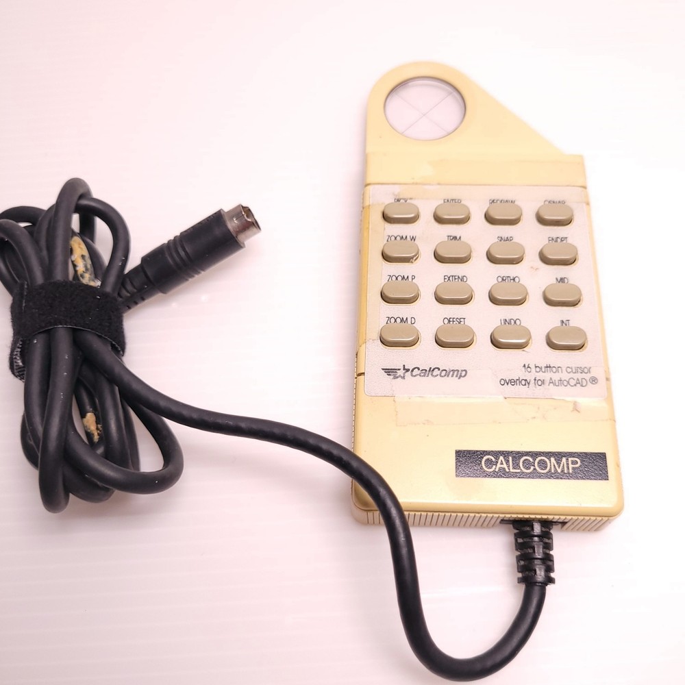 Vintage CalComp Corded 16 Button Cursor Overlay *Untested* Autocad