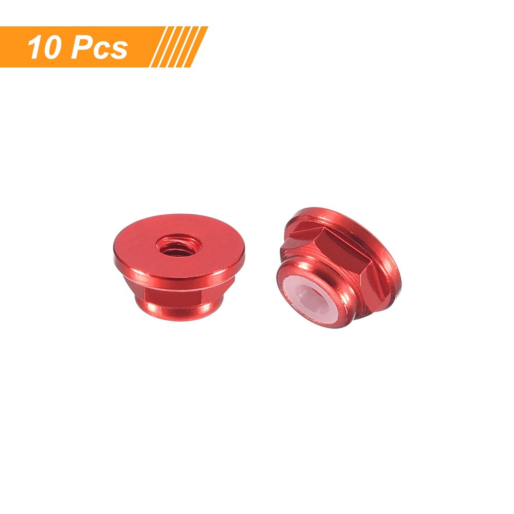 Nylon Insert Hex Lock Nuts, 10pcs - M2x0.4mm Self-Locking Nut(Claret)
