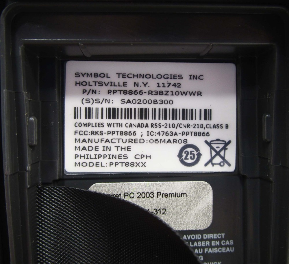 SYMBOL PPT8866 Barcode Scanner Mobile Computer Set with Trigger Handle