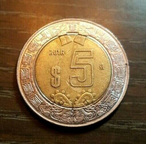 5 Pesos 2016 Bi-Metallic Mexico nice!