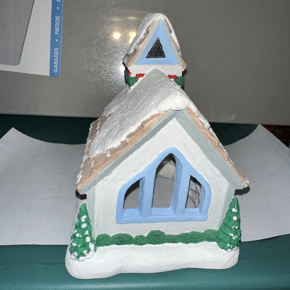 vintage ceramic christmas church decoration
