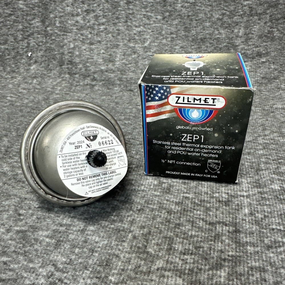 Zilmet Stainless Steel Expansion Tank Shock Arrester ZEP1 1/2" NPT Connection