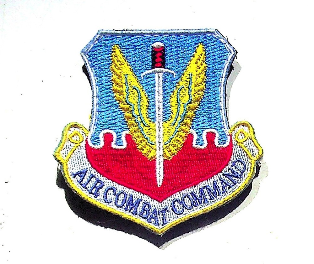 USAF Air Combat Command Military Patch Hook and loop Backing 3" Embroidered