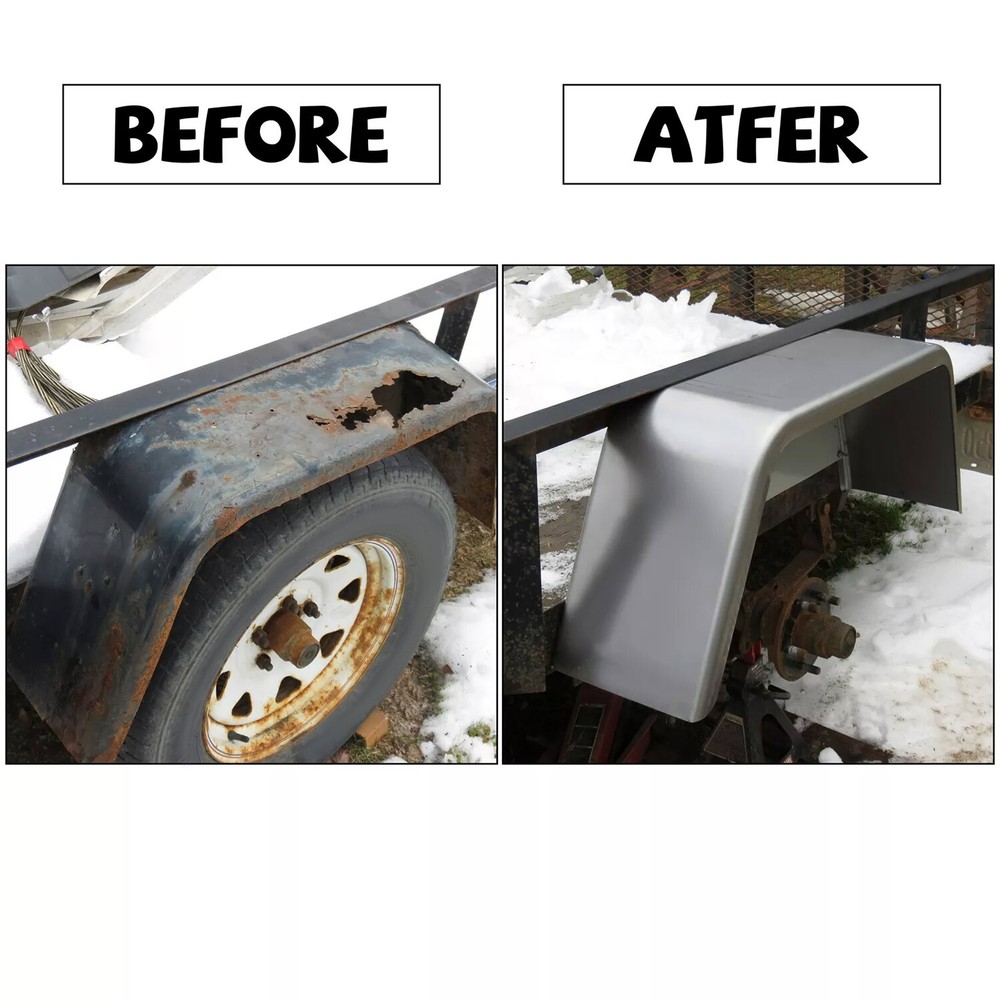 32"Lx9"Wx13"H Paintable Square Cargo Trailer Fenders Pair for 14" 15" 16" Tires