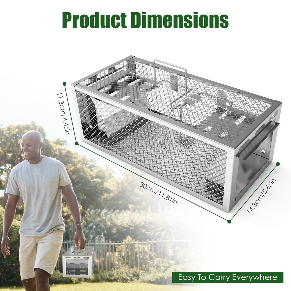 2Pcs Humane Live Mouse Traps Automatic Continuous Catching Rat Trap for House