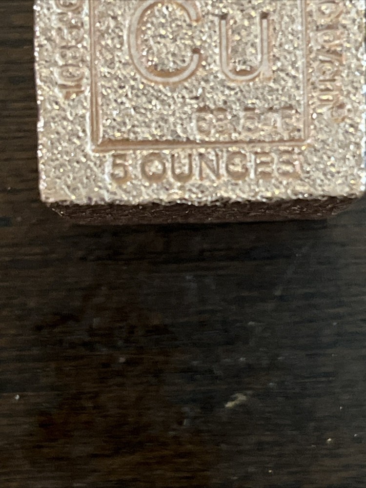 5 oz. COPPER CUBE 1 Inch Square .999 Fine ELEMENTAL Design