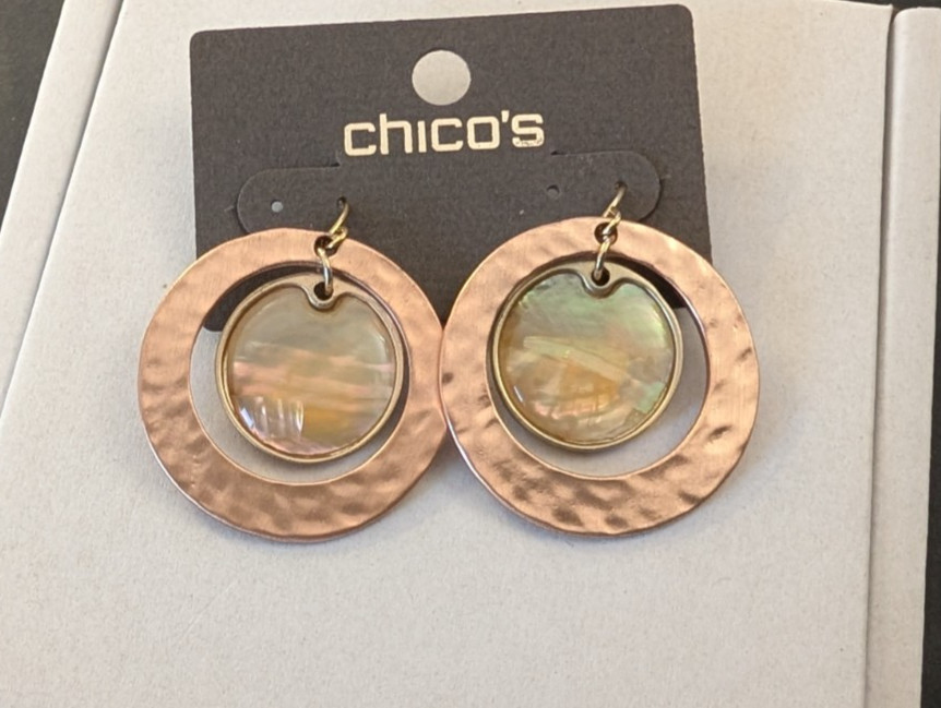 CHICO'S  HOOP PENDANT EARRINGS HOOKS