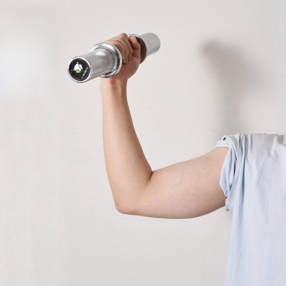 16" Olympic Dumbbell Handle Pair - Solid Adjustable Dumbbell Bars With Spring...