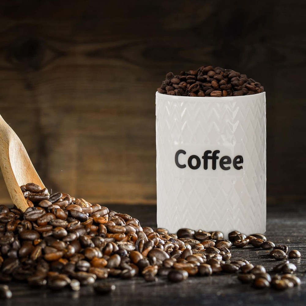 3 Pack Ceramic Kitchen Canister Set Tea Coffee Sugar Container Set