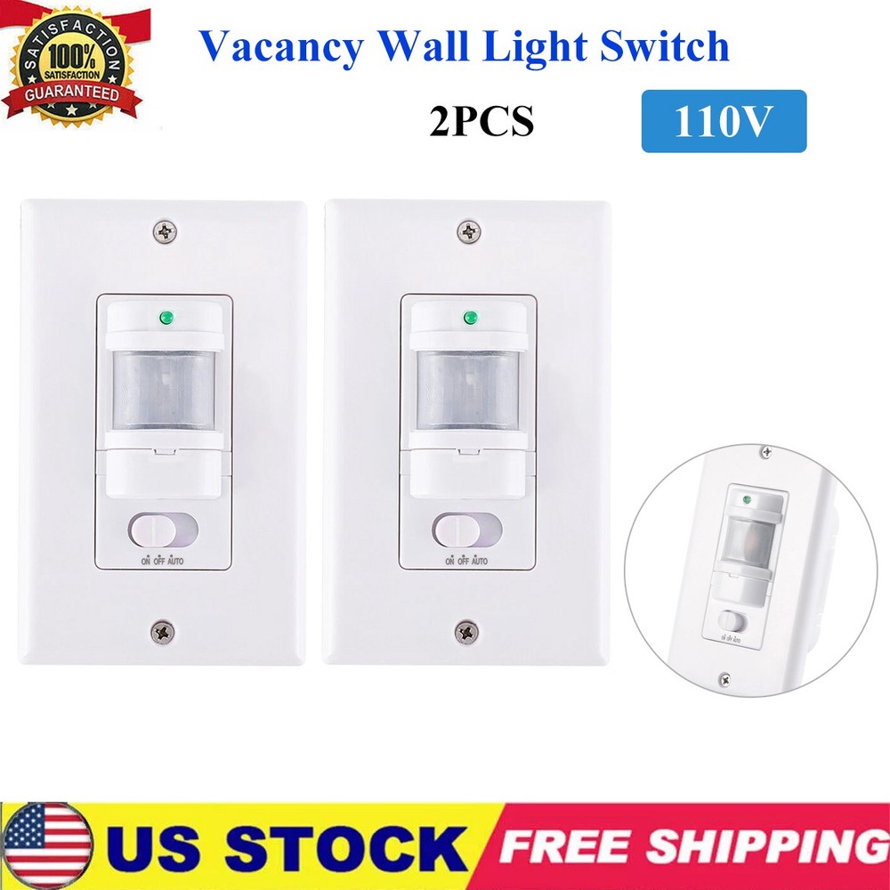 2PCS Automatic PIR Occupancy Motion Sensor Light Switch Auto On/Off Infrared USA