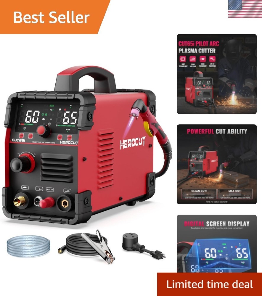 65A Dual Voltage Plasma Cutter Machine with Non-Touch Pilot Arc Functionality