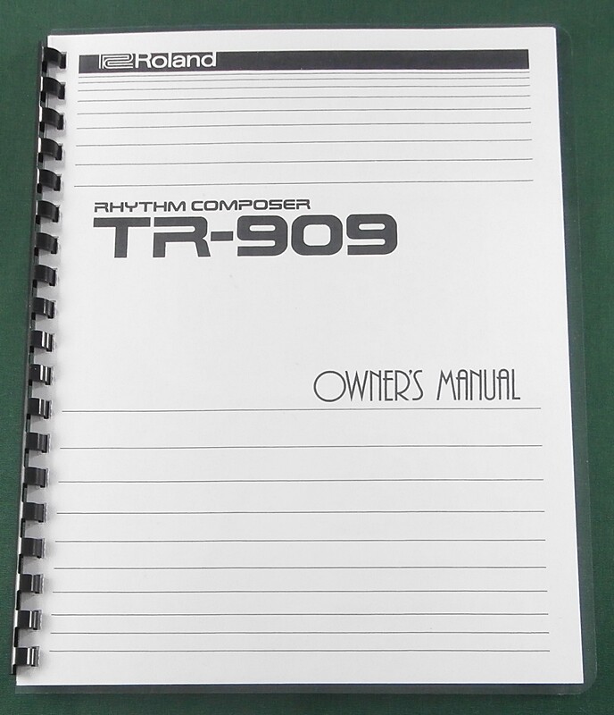 Roland TR-909 Owner's Manual: Comb Bound & Protective Covers!