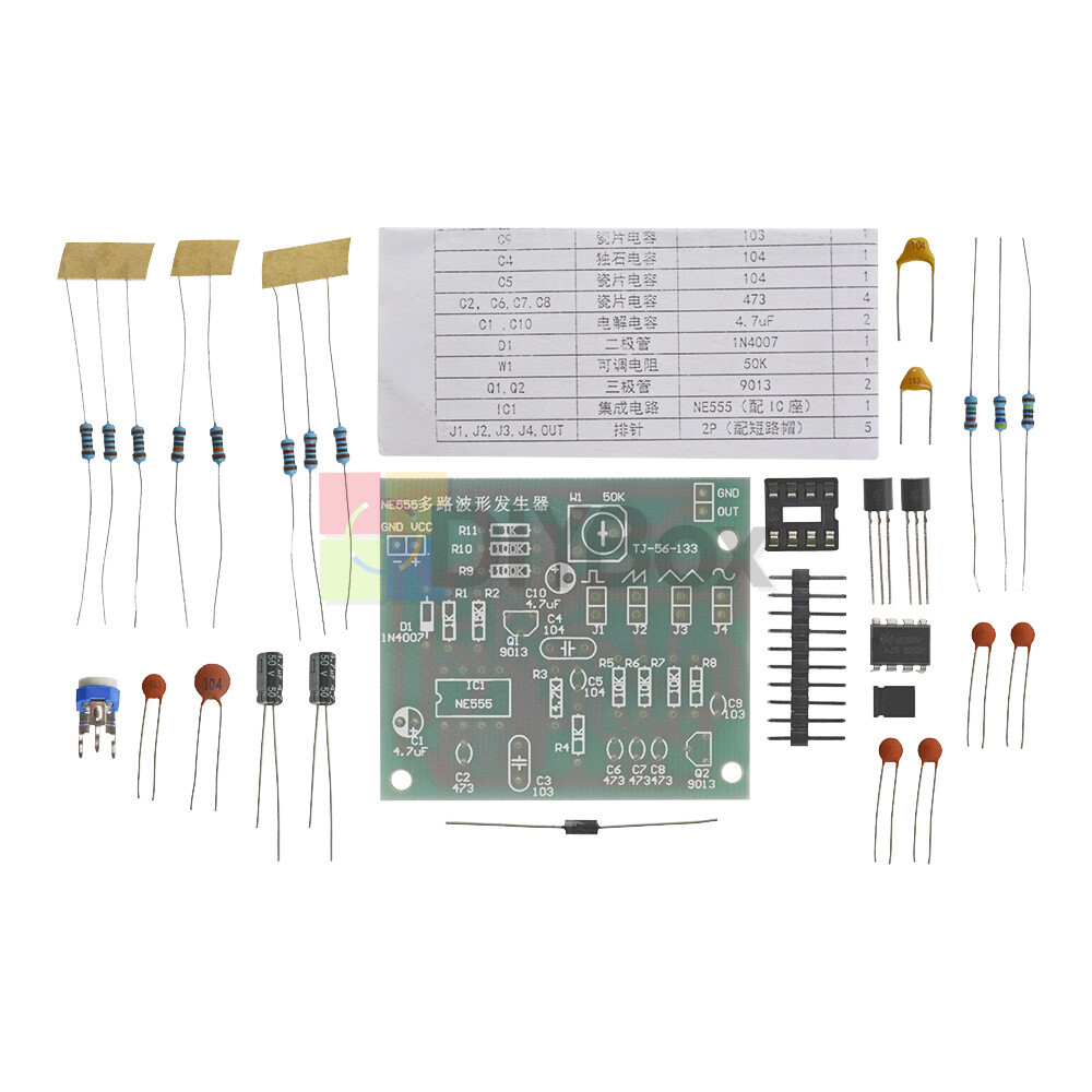 NE555 Multi-Channel Waveform Generator Module Sine Triangle Square Wave DIY Kits