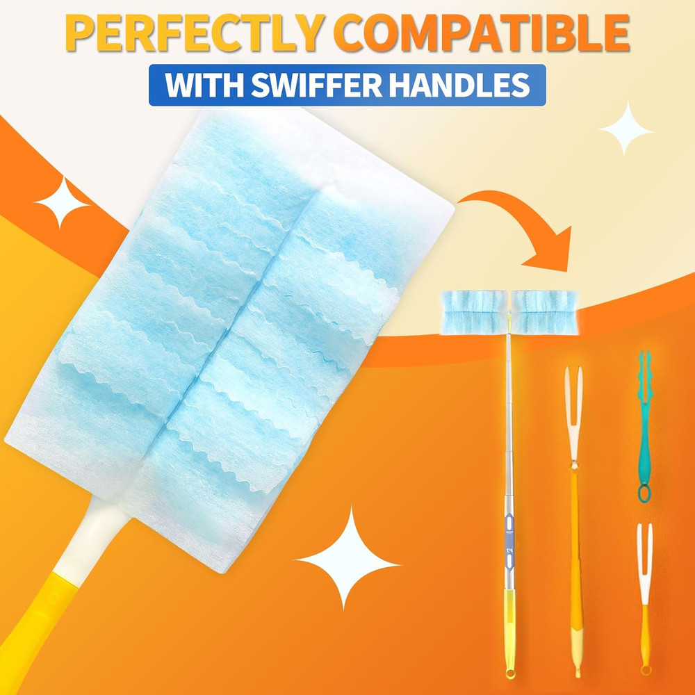 Electrostatic Duster Refills, 60 Count, Compatible with Swiffer, Unscented