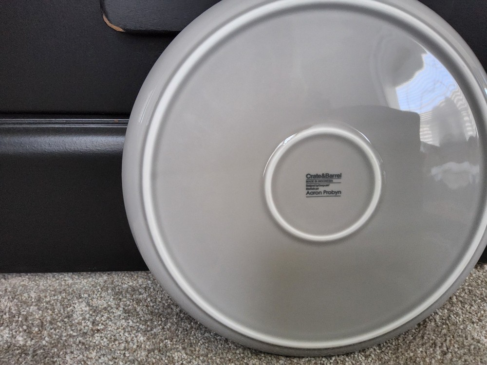 Crate & Barrel Aaron Probyn Hue Light Gray Dinnerware