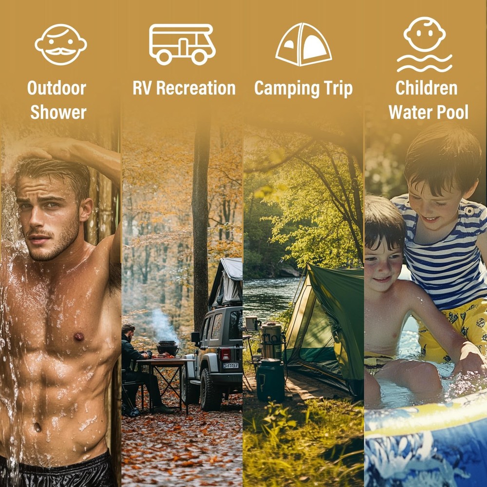 Portable Propane Water Heater Tankless, 10L 2.6GPM Instant Gas Hot Water Heat...